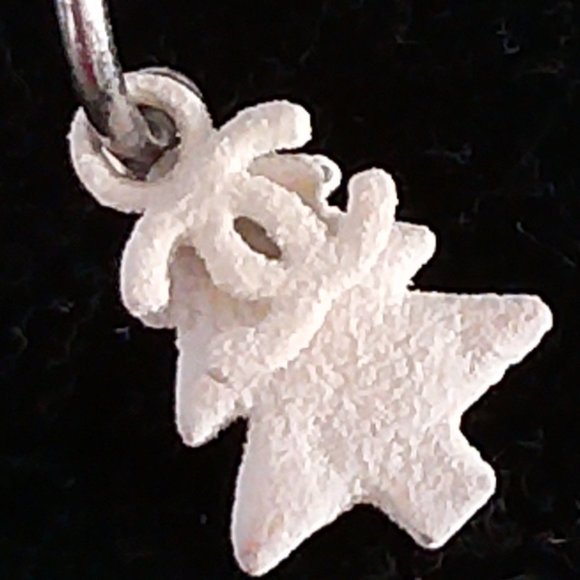 Auth. Chanel White/Silver Christmas Tree CC Logo Dangle Earrings - Pre-Owned - Picture 2 of 9